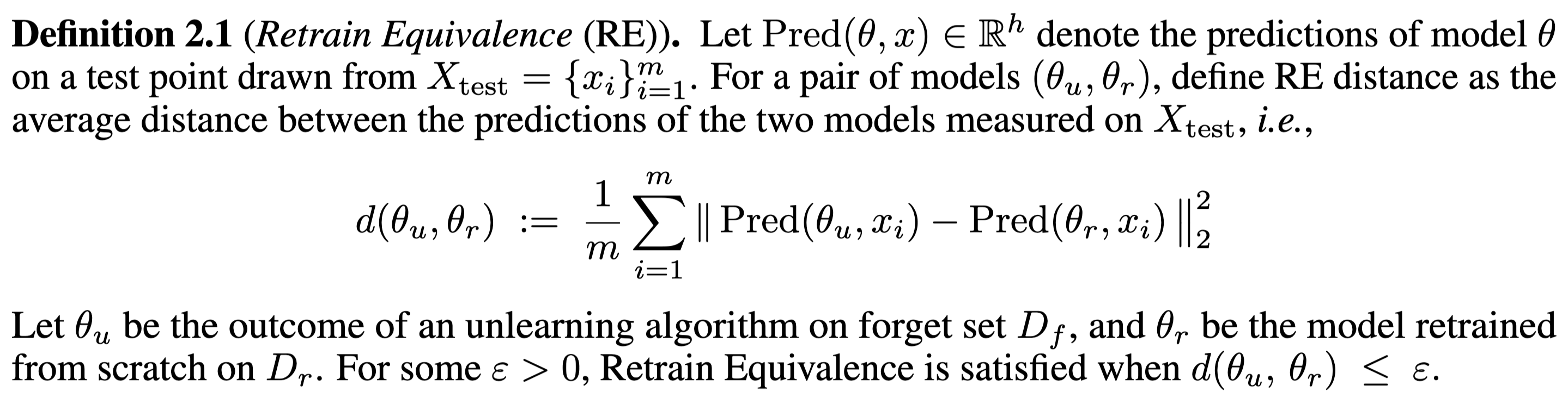 Retrain Equivalence